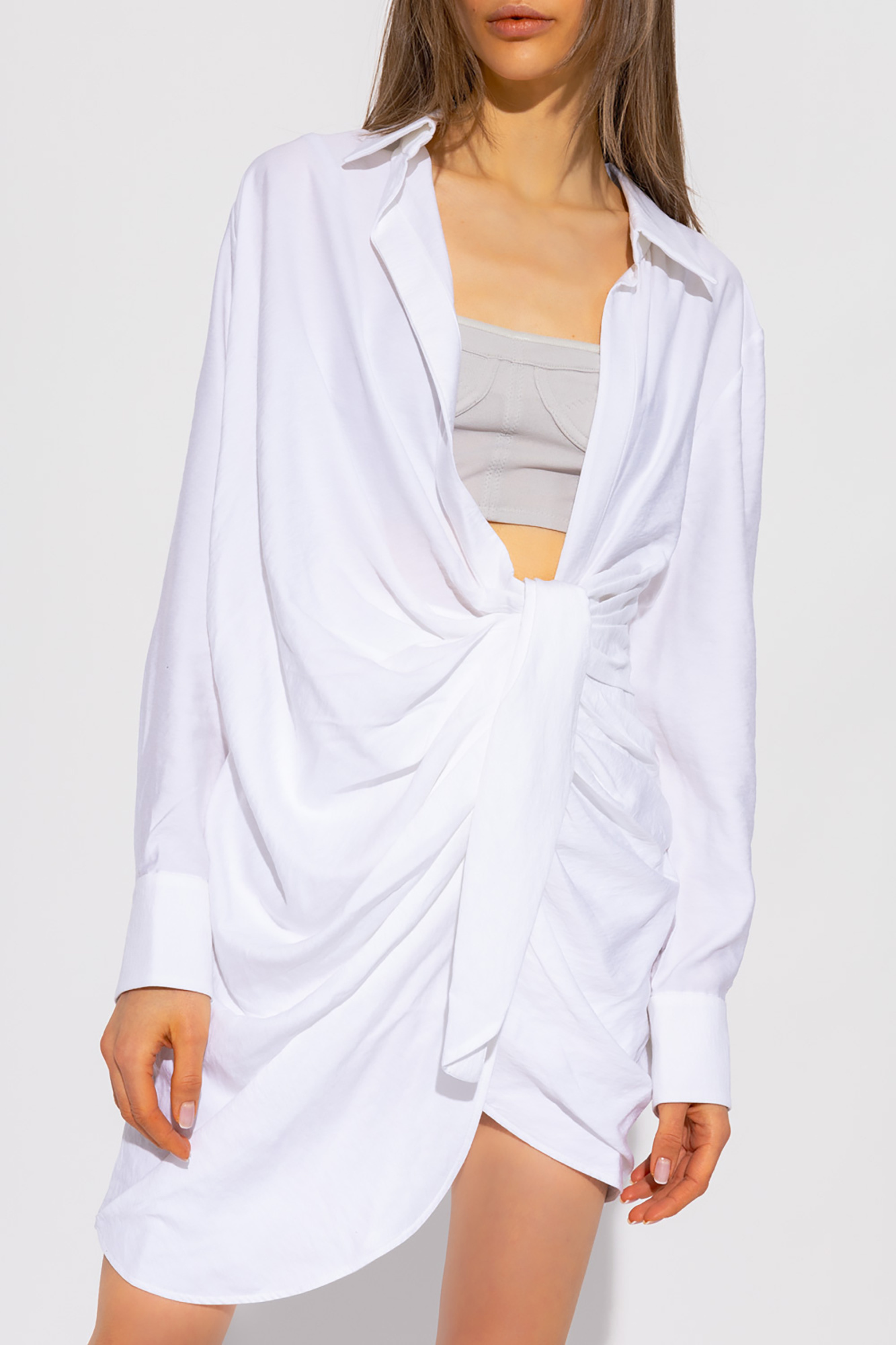 オールインワン・サロペット Jacquemus Long Asymmetric Lingerie Dress Jacquemus La Saudade floral-embroidered Asymmetric Dress